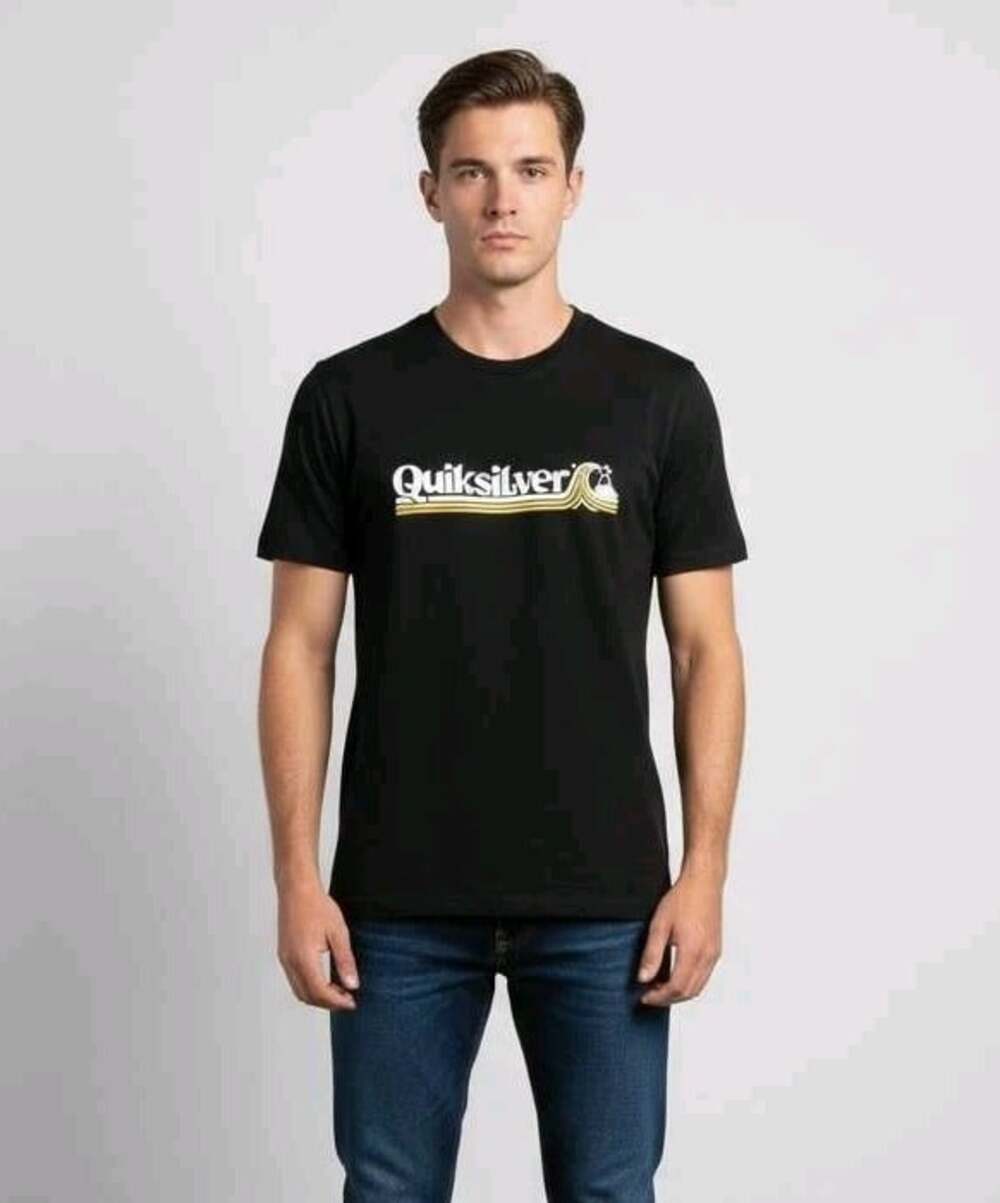 QUIKSILVER Men's Comp Logo Short Sleeves T-shirt Size Small CR6 NWT Excellent